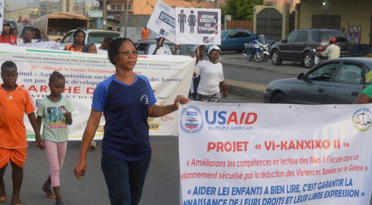 Citizens gather in Cotonou to march for the rights of women and girls