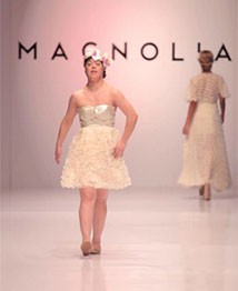 Karen Cano, a young woman with Down syndrome in Paraguay, is a model in a fashion show 