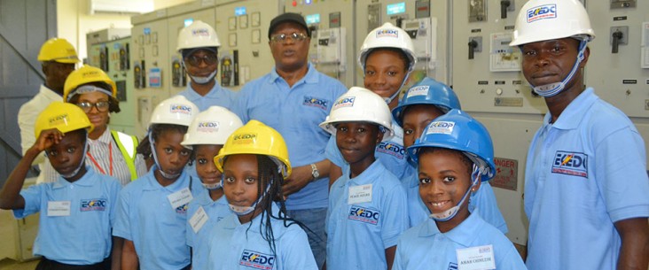 Girls attend EKEDP’s first ever Bring Your Daughter to Work Day, supported by USAID’s Engendering Utilities program.