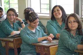 female students in a classroom in Jordan