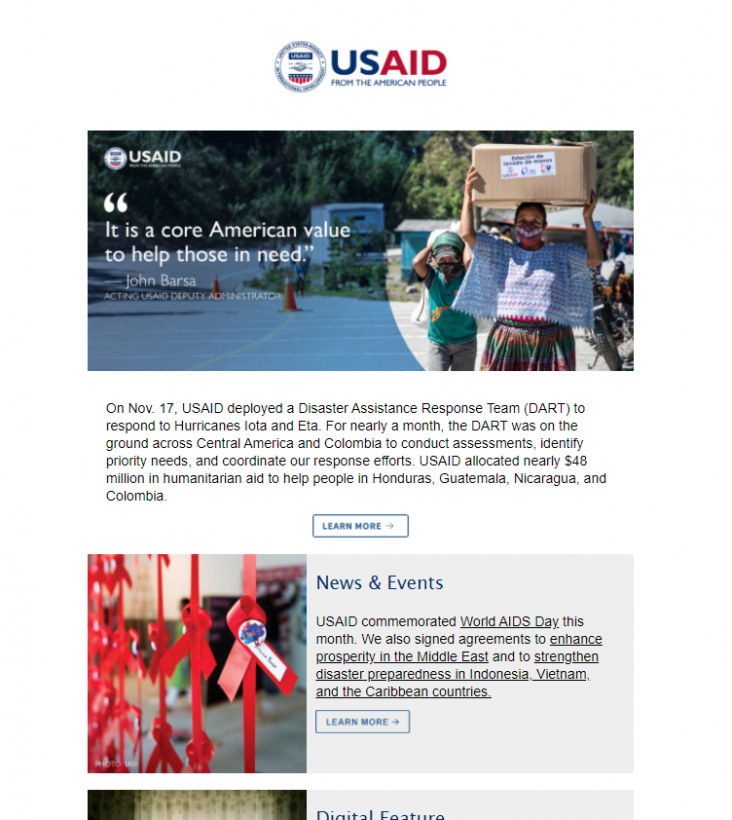 Click to read the December 17, 2020 USAID Newsletter