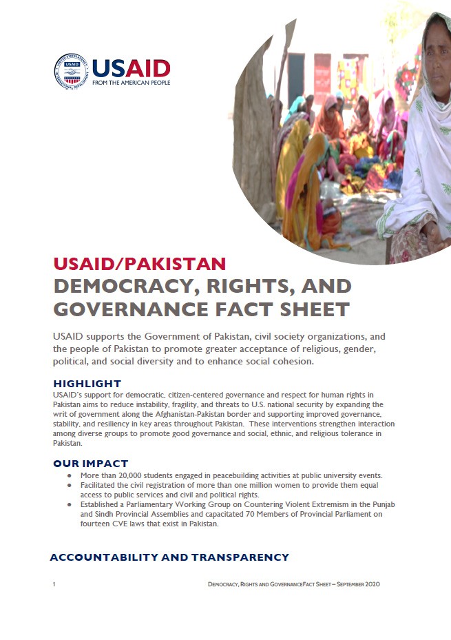 USAID/Pakistan Resilience Sector Fact Sheet