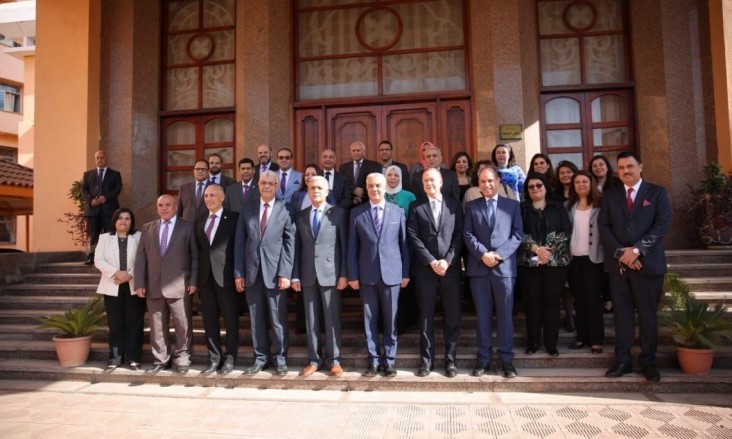 Representatives pose together at Menoufia University 