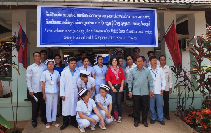 US Ambassador Rena Bitter visits Xienghone District Hospital to observe USAID COPE Mobile Clinic