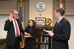 Reed Aeschliman, a career member of the Senior Foreign Service, being sworn in as Mission Director for USAID/Sri Lanka and Maldives by USAID's Administrator, Mark Green