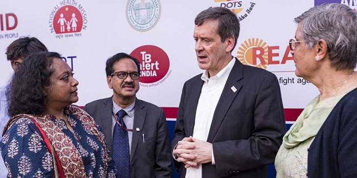 Mark Green, USAID Administrator, speaks at an event in India