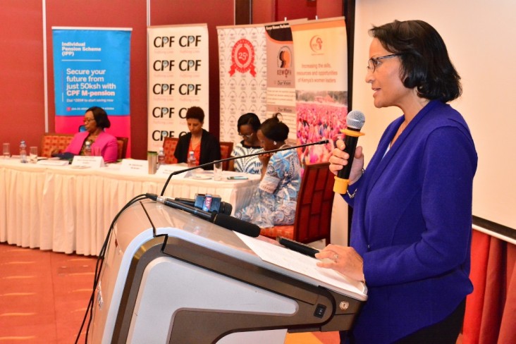 USAID Kenya and East Africa Mission Director, Tina Dooley-Jones giving remarks during the Kenya Women Parliamentary Association (KEWOPA) induction workshop