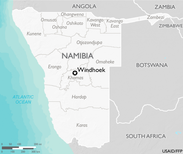 Map of Namibia