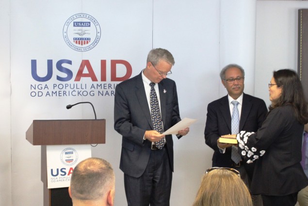 US Ambassador to Kosovo at the USAIDKosovo Mission Director Swearing in   