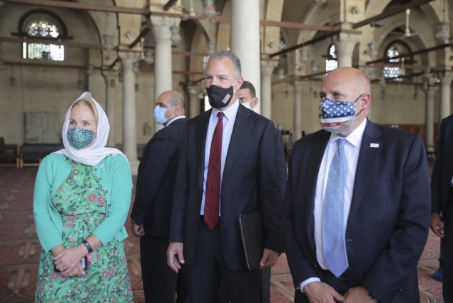 Acting Administrator Barsa's tour of USAID preservation in Old Cairo ended at the Amr Ibn El-Aas Mosque, Africa’s oldest mosque. A USAID wastewater project ended flooding at the site and provided 140,000 Cairo residents with improved wastewater service.