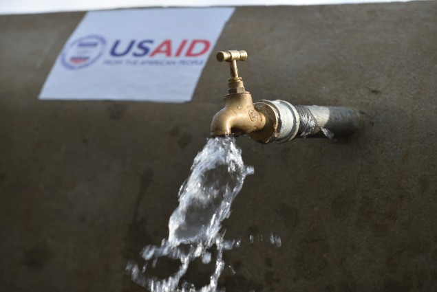 Image of water tank built with support by USAID in Ethiopia