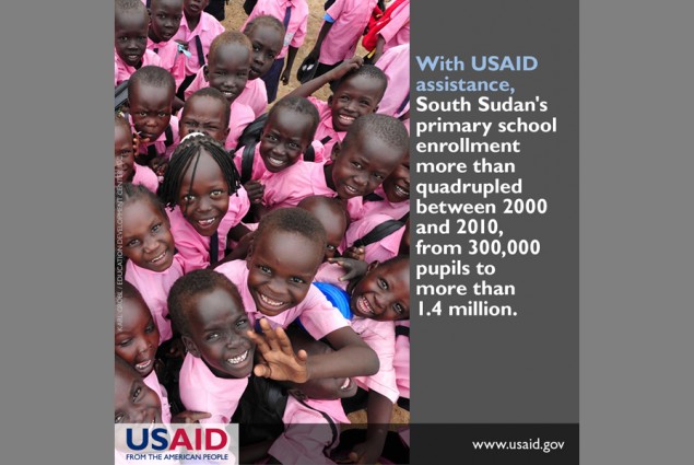 With USAID assistance, South Sudan's primary school enrollment more than quadrupled