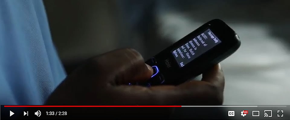 Screenshot of a person using the mHero app on their phone.
