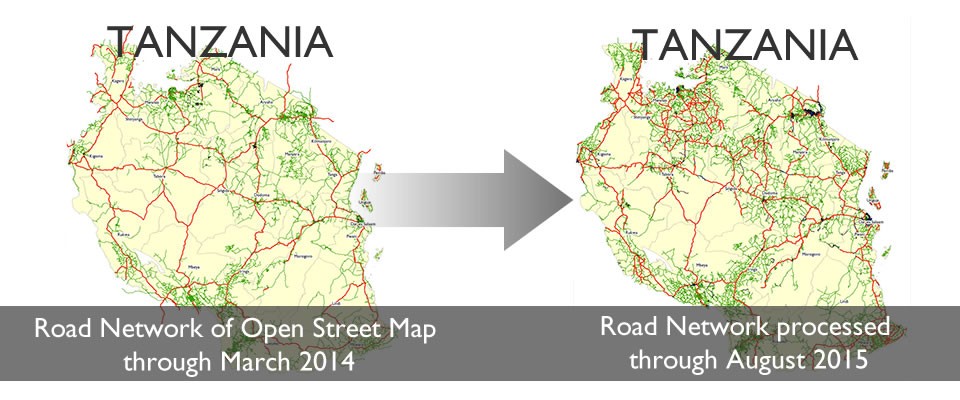 Graphic showing the increase in road mapping in Tanzania thanks to digital health programs.