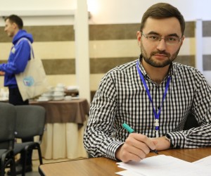 Vasyl Telep at the USAID youth leadership school DOBRE-LID (Leadership, Ideas, Democracy) in Kyiv in February 2018. 