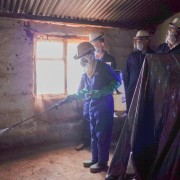 Deputy Chief of Mission Martin Dale joins the VectorLink project in Copperbelt Province to observe indoor residual spraying (IRS) to protect homes from malaria.