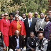 Representatives from USAID implementing partner HRC pose with civil society and Mr. Martin Luther King, III at the 2016 National Conference on Freedoms of Peaceful Assembly and Expression.