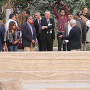 Chargé d’Affaires Thomas Goldberger of the US Embassy in Cairo tours the walking trails at Memphis during their inauguration