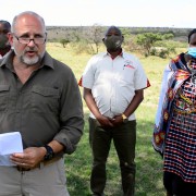 Acting Administrator John Barsa makes the Local Works announcement during his visit to the Maasai Mara Game Reserve.