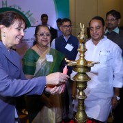 USAID/India Deputy Mission Director, Ramona El Hamzaoui  and A. Indrakaran Reddy, Honorable Minister for Forest & Environment, Science & Technology, Endowments and Laws, Government of Telangana at the event. 