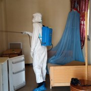 COVID-19 decontamination of a household in Touba, Diourbel region