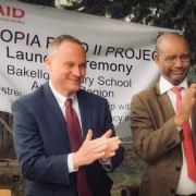Image of US Ambassador Raynor and Minister of Education in Ethiopia