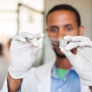 Image of doctor in Ethiopia testing for tuberculosis