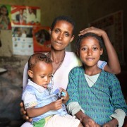 Image of Ethiopian mother and two children