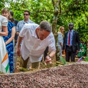 USAID Administrator in a cocoa farm with Advisor to the White House