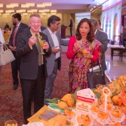 USAID Mission Director Jerry Bisson tasting Pakistani mangoes