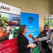 Director Jennifer Adams answers questions about USAID conservation programs.  She stresses the importance of integrating law enforcement efforts with community development