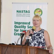 USAID/Ghana Agriculture Team Leader Jenna Tajchman delivers remarks