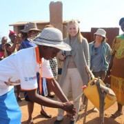 USAID helped communities set up tippy taps for hand washing.