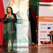 Tina Dooley-Jones Acting Mission Director, USAID makes her keynote address during the official opening of the Agri-nutrition conference in Nairobi