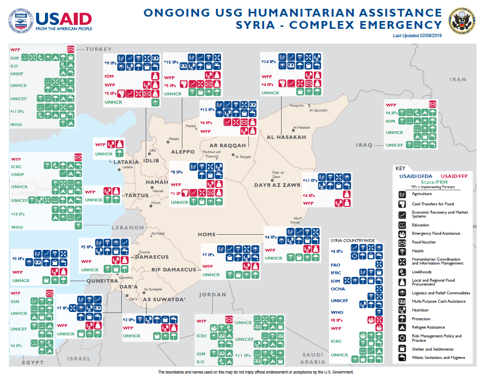 Syria Complex Emergency - Map #3 FY19