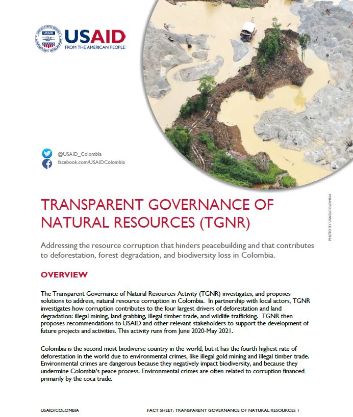 Transparent Governance of Natural Resources Activity (TGNR) Fact Sheet
