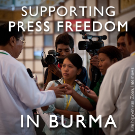 Supporting Press Freedom in Burma. Click to view Medium post. Photo: Kim Nguyen van Zoen, Internews