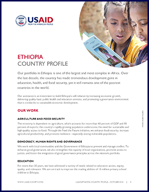 Ethiopia Country Profile Factsheet. Click to view