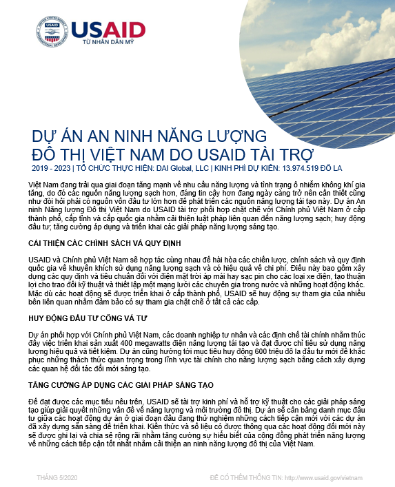 Dự án An ninh Năng lượng Đô thị Việt Nam