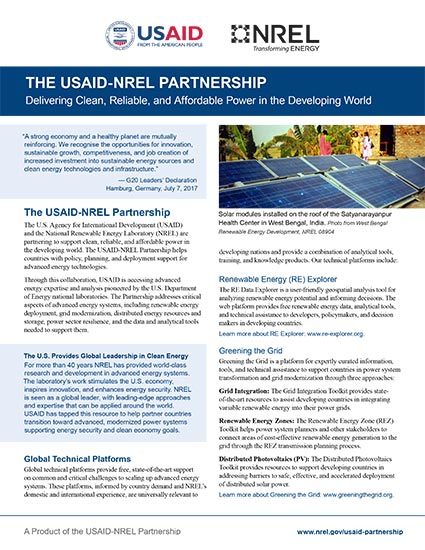 The USAID-NREL Partnership Fact Sheet